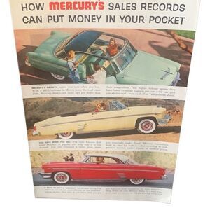 Vintage 1954 Mercury Money in Your Pocket Ad Advertisement